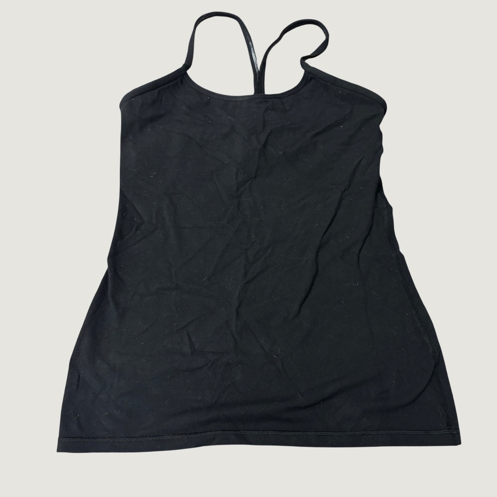 Lululemon Power Y Tank Top Black Built-in Shelf Bra Size 8 W1479S